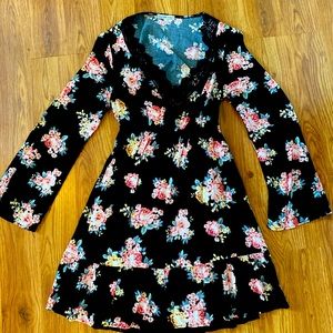 Floral Open Back Mini Dress